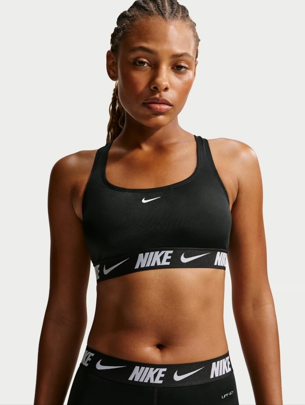Nike Women's Black White Logo Tape Racerback Bikini Top New Size L